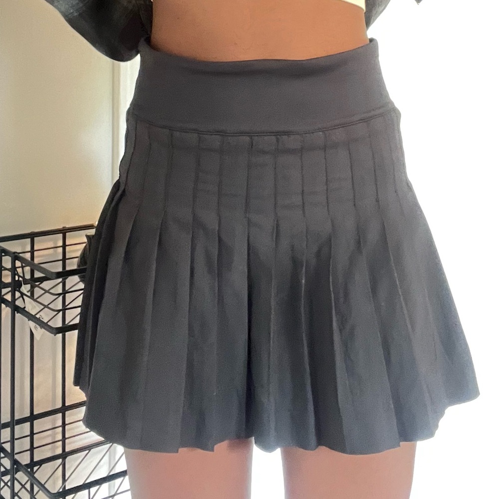 Pleated Black Mini Skirt